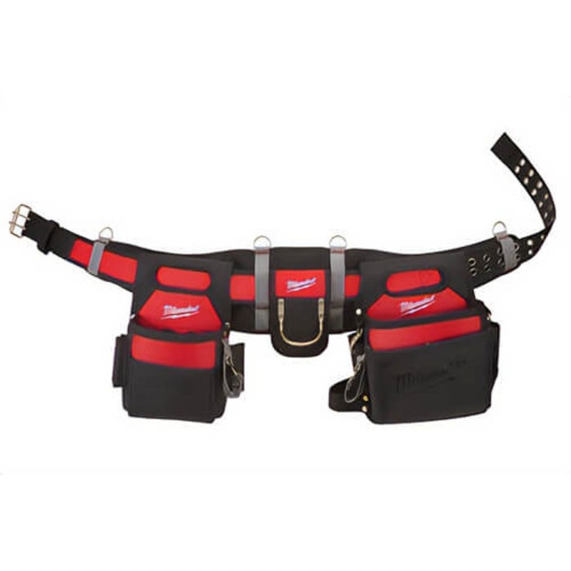Milwaukee 48-22-8110 Breathable Electrician's Work Belt, 29 Pockets, Denier Nylon, Black/Red