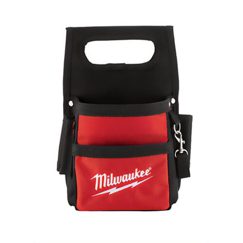 Milwaukee 48-22-8111 Compact Electrician's Work Pouch, Ballistic Nylon, Black/Red