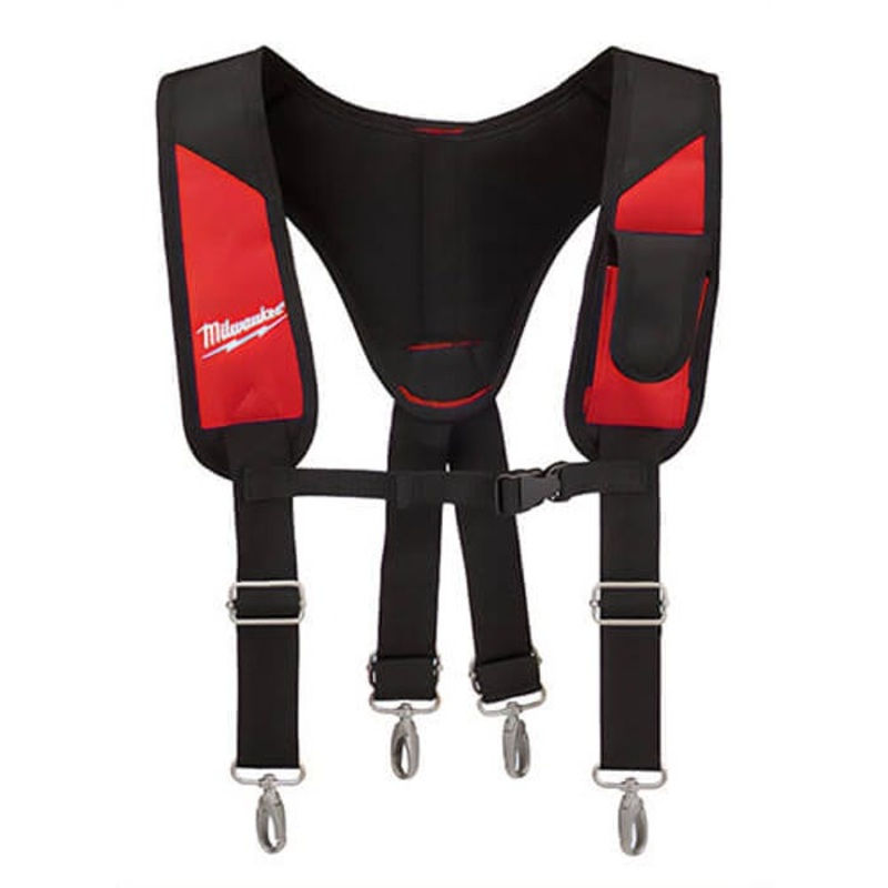 Milwaukee 48-22-8145 Padded Rig, 1 Pocket, Denier Ballistic Nylon, Black/Red
