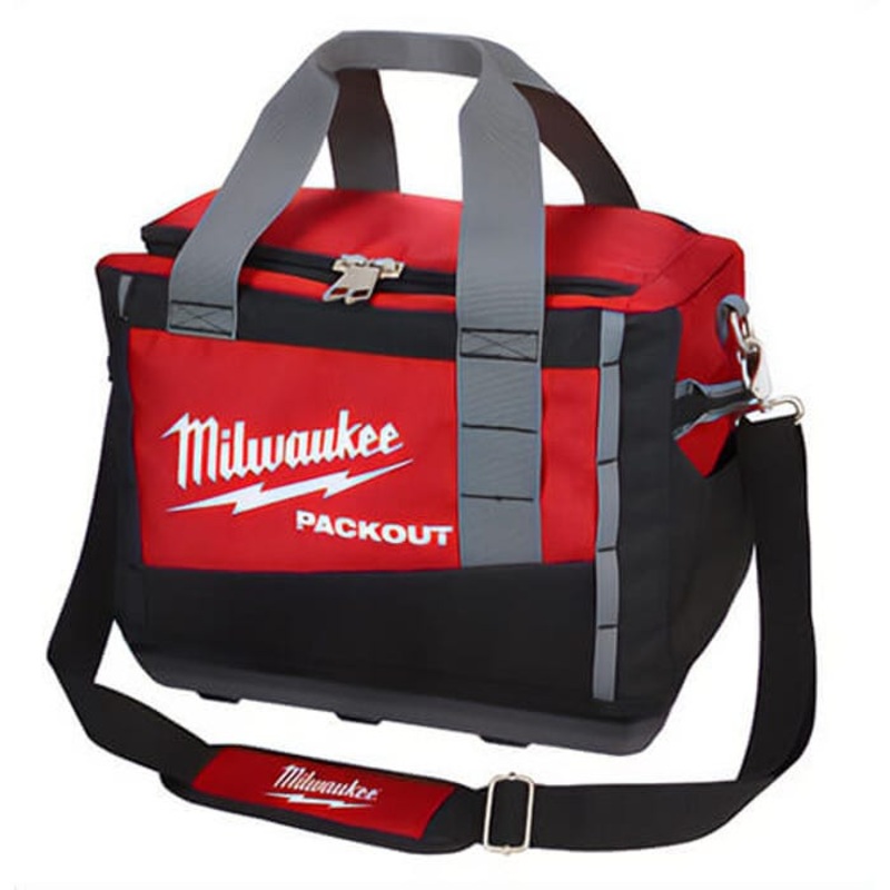 Milwaukee 48-22-8321 Packout Zipper Tool Bag, 1680D Ballistic Nylon, Black/Red