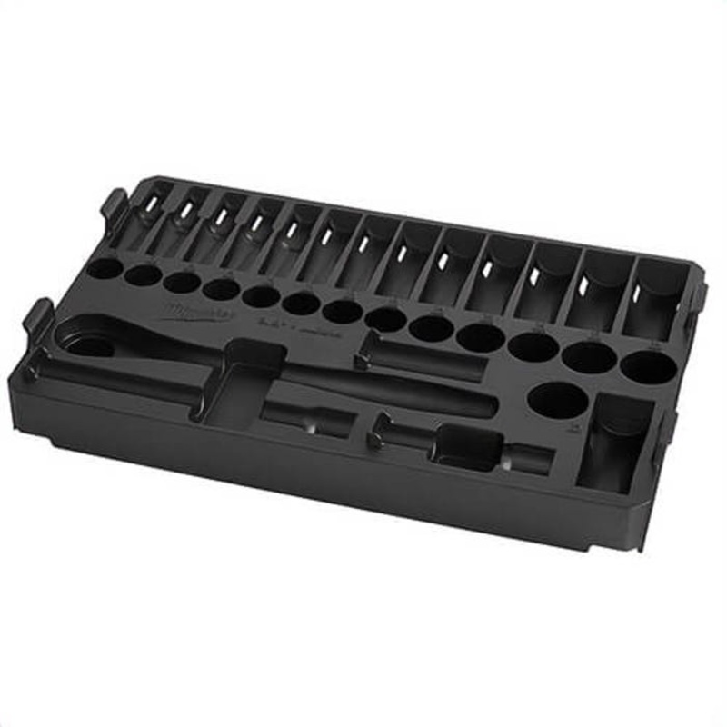 Milwaukee 48-22-9482T Storage Tray, 3/8 in Drive, 32 pc, 12.01 in OAL