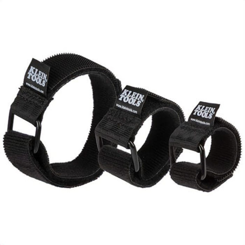 Klein 450-600 Hook and Loop Cinch Cable Straps Multi-Pack, Polyethylene, 6 in, 8 in and 14 in, 6 pk