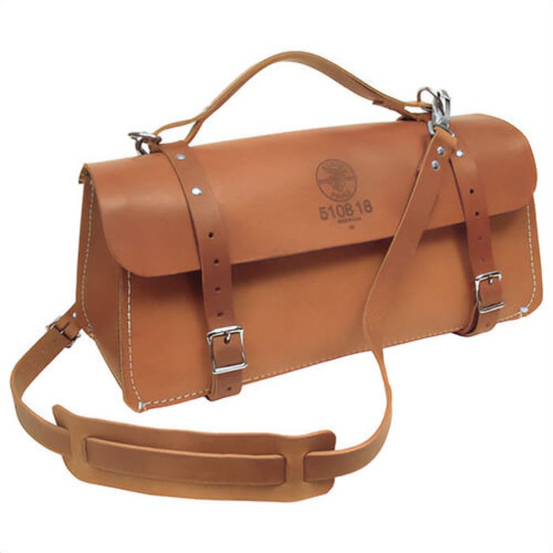 Klein 5108-18 Deluxe Leather Bag, 3-Ply with Steel Studs, 18 in