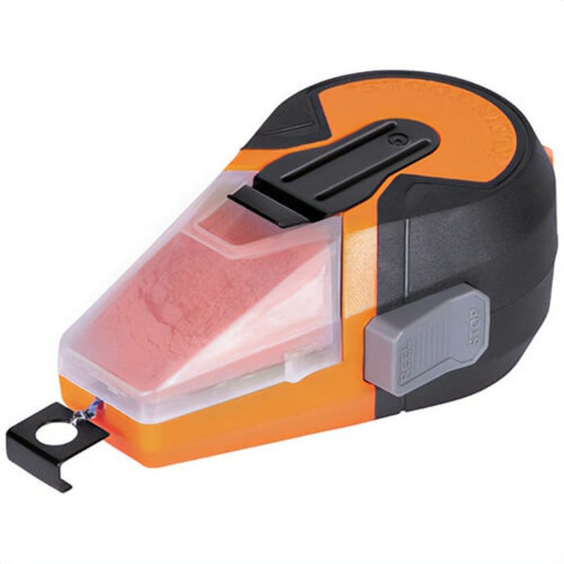Klein CHLK50R Auto-Retracting Chalk Line with Red Chalk, High Impact ABS Case with Rubber Grips