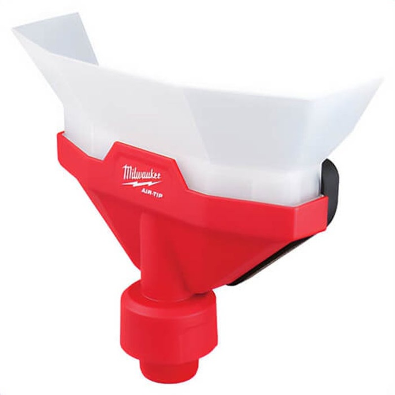 Milwaukee 49-90-2022 Air-Tip Dust Collector, 2-1/2 in dia Inlet, Rubber Seal, Plastic/Rubber, Red/White
