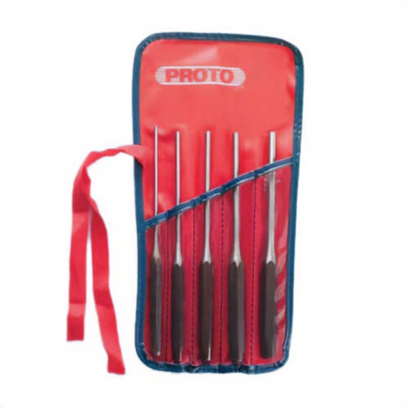 Proto J48005L Tether Ready Long Drive Pin Punch Set, Long Drive Pin, 5 5/32 to 1/4 in Punch, 8 in OAL, 5 pc