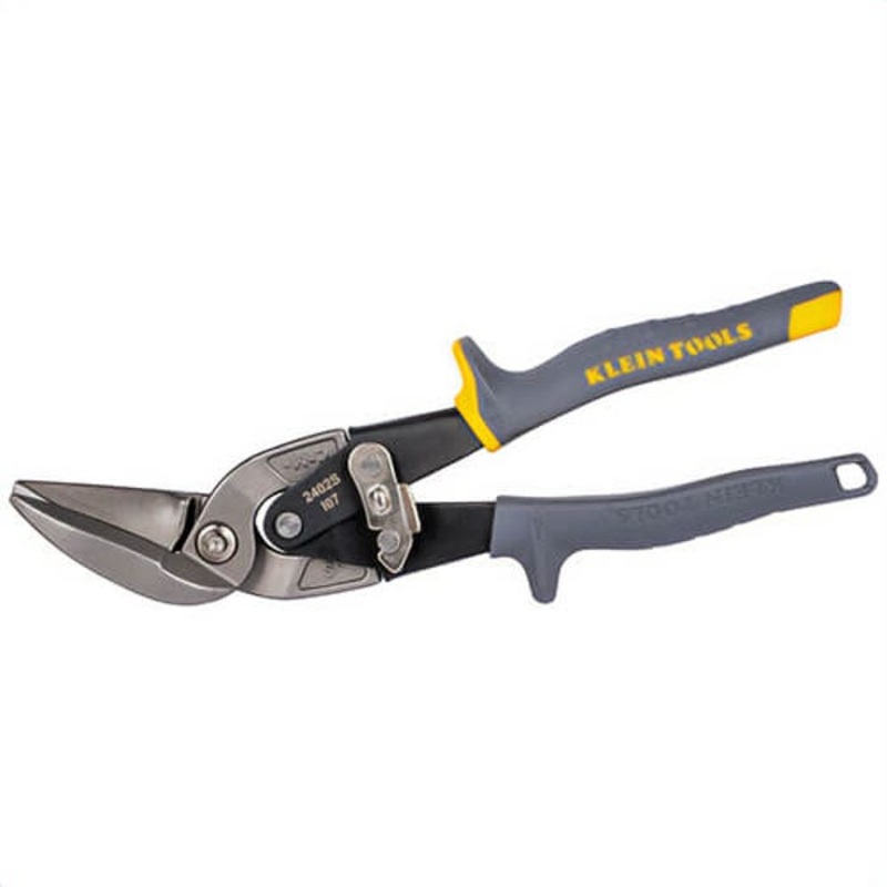 Klein 2402S Offset Straight-Cutting Aviation Snips, Plastic, Hardened Steel, 4.75 in Handle