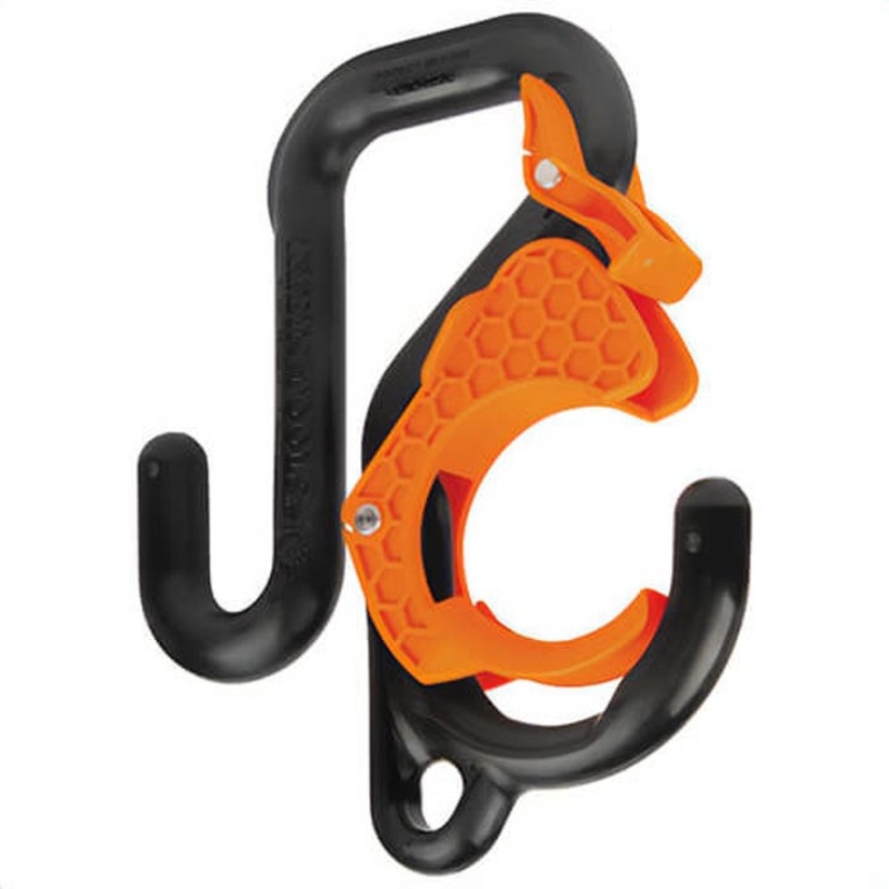 Klein 5144LG2 Gated Utility Bucket Hook, Nylon, Stainless Steel, 2 in Lip Aerial Bucket