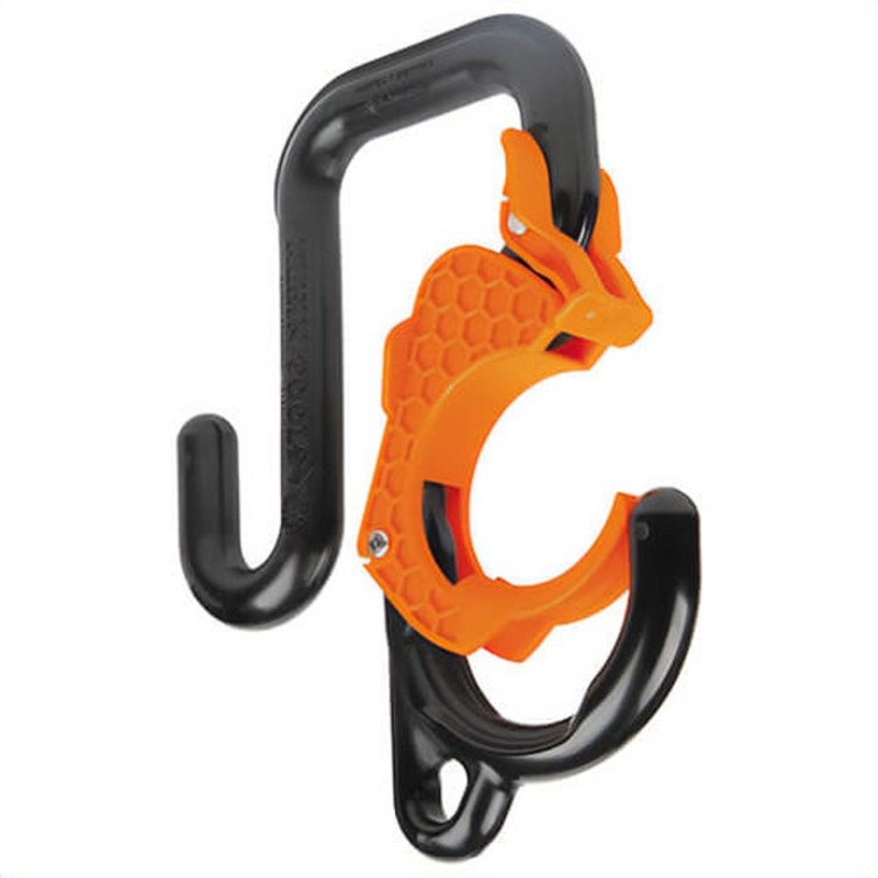 Klein 5144LG3 Gated Utility Bucket Hook, Nylon, Stainless Steel, 3 in Lip Aerial Bucket