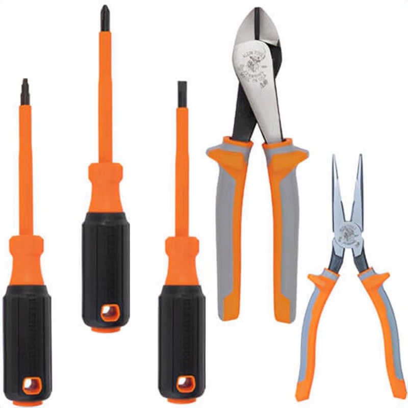Klein 9419R Insulated Tool Set, 1,000V, Induction Hardened Steel, 5 pc