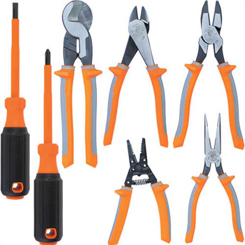 Klein 9421R Insulated Tool Set, 1,000V, Induction Hardened Steel, 7 pc