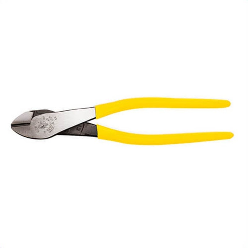 Klein D2000-49 Diagonal Cutting Pliers, Angled Head, Steel, 9 in