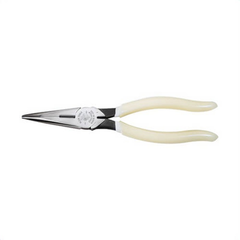 Klein D203-8-GLW High-Visibility Long Nose Side Cutting Pliers, 8 in