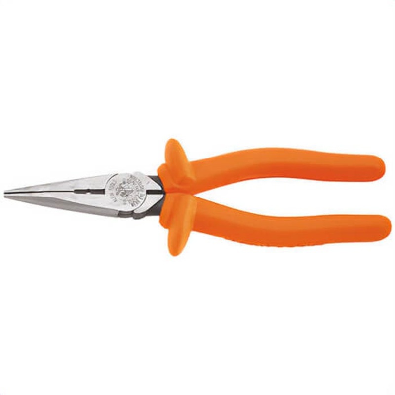 Klein D203-8N-INS Insulated Long Nose Pliers, Side-Cutting, Stripping