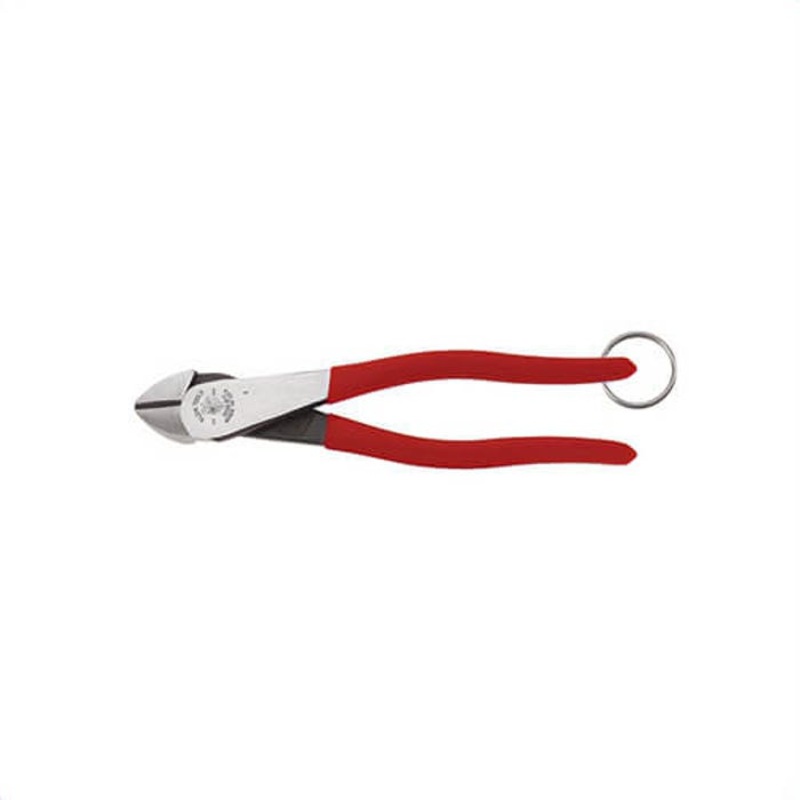 Klein D228-8TT Diagonal Cutting Pliers, High-Leverage, Tie Ring, Steel, 8 in