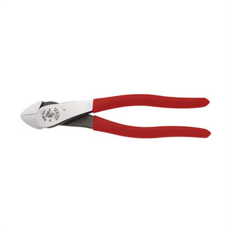 Klein D238-8 Diagonal Cutting Pliers, High-Leverage, Angled Head, Steel, 8 in