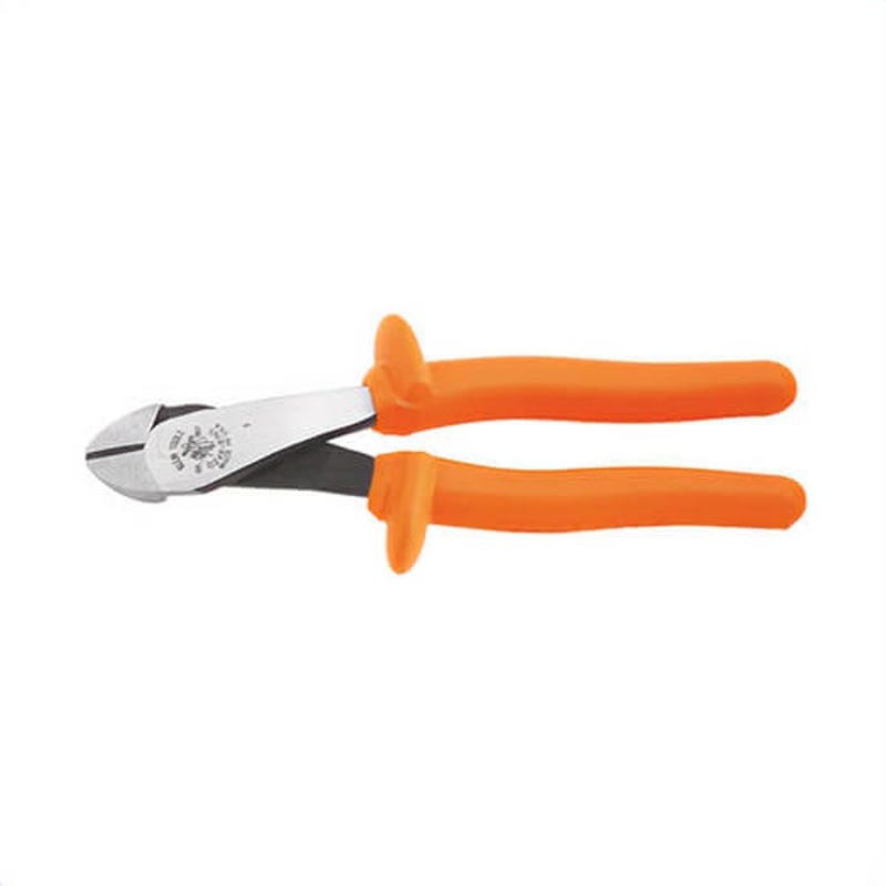 Klein D248-8-INS Insulated Diagonal Cutting Pliers, High-Leverage, Angled Head, 8 in