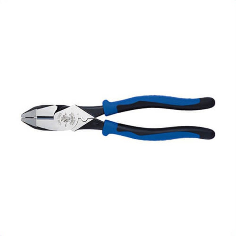 Klein J2000-9NECR Lineman's Heavy Duty High Leverage Side Cutting, Crimping Pliers, Steel, 9 in