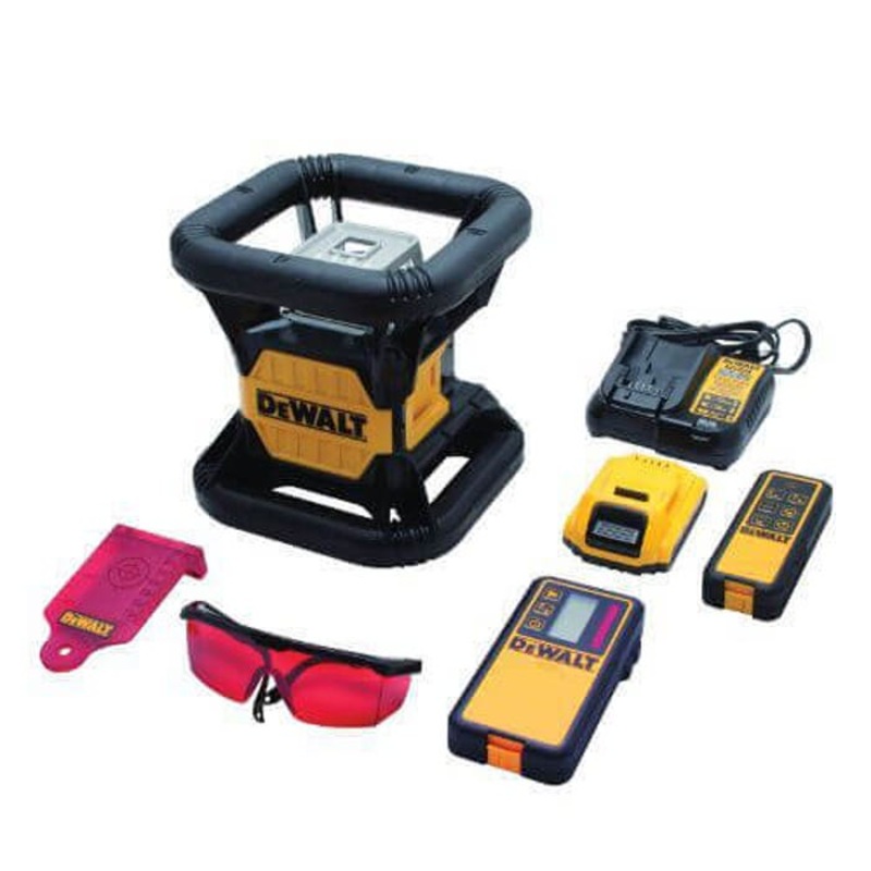DeWALT 20V MAX* MATRIX DW079LR Self-Leveling Rotary Tough Laser, 2000 ft Measuring, +/-1/6 in at 100 ft Accuracy, +/-5  Auto Leveling, 3 Beams