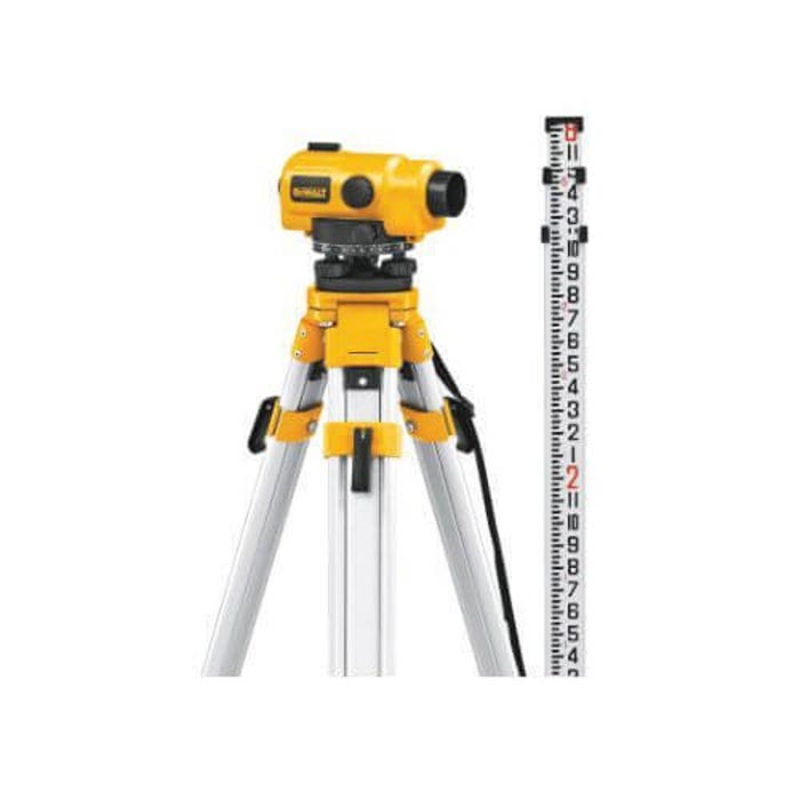 DeWALT DW096PK Continuous Drive Auto Level Package, 300 ft, Magnification 26X, +/-1/32 in Accuracy, 360  Horizontal