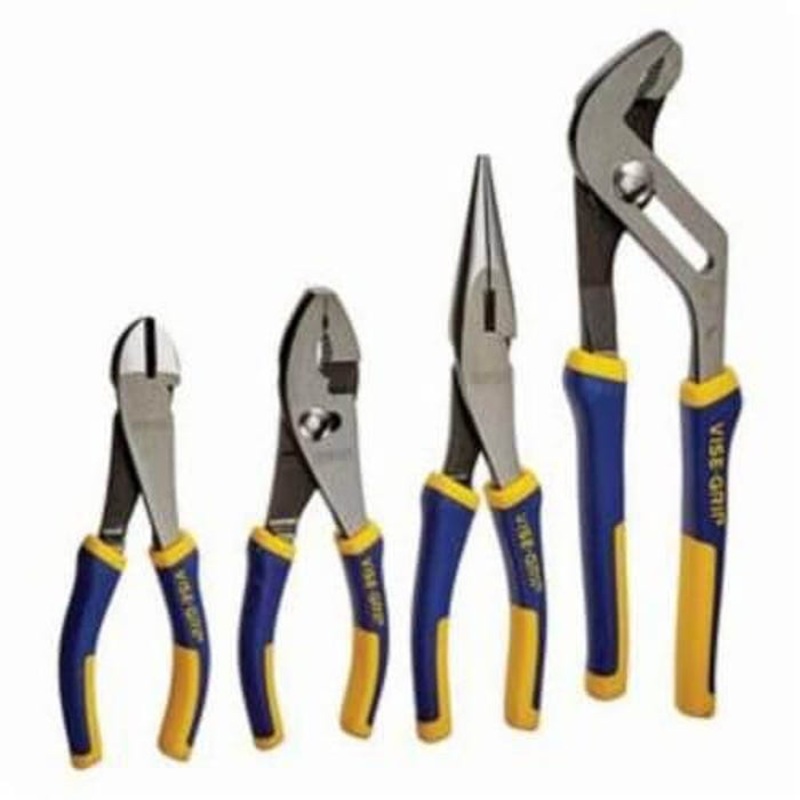Irwin 2078707 Professional-Grade Traditional Plier Set, Groove/Long Nose/Slip Joint/Tongue, 4 pc