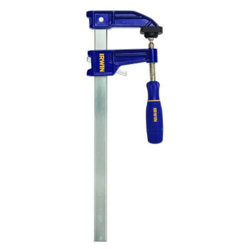 Irwin 223112 Quick-Grip 100 Clutch Lock Traditional F-Clamp Medium Duty Bar Clamp, 12 in Clamping, 3-1/8 in D Throat