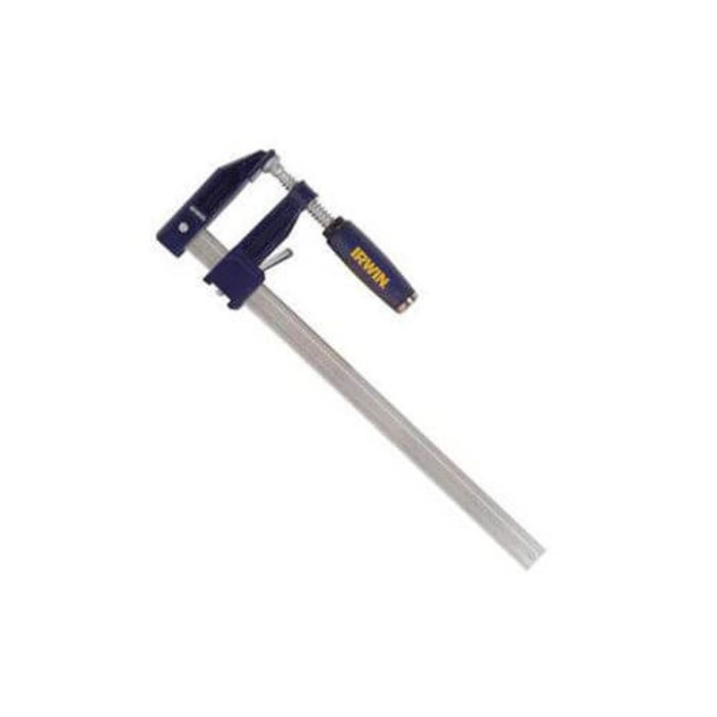 Irwin 223118 Quick-Grip 100 Clutch Lock Traditional F-Clamp Medium Duty Bar Clamp, 18 in Clamping, 3-1/8 in D Throat