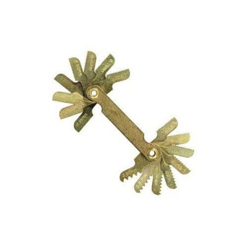 Irwin Hanson 12016 Metric Thread Pitch Gauge, 0.35 to 3 TPI Measuring, 16 Leaves, Steel