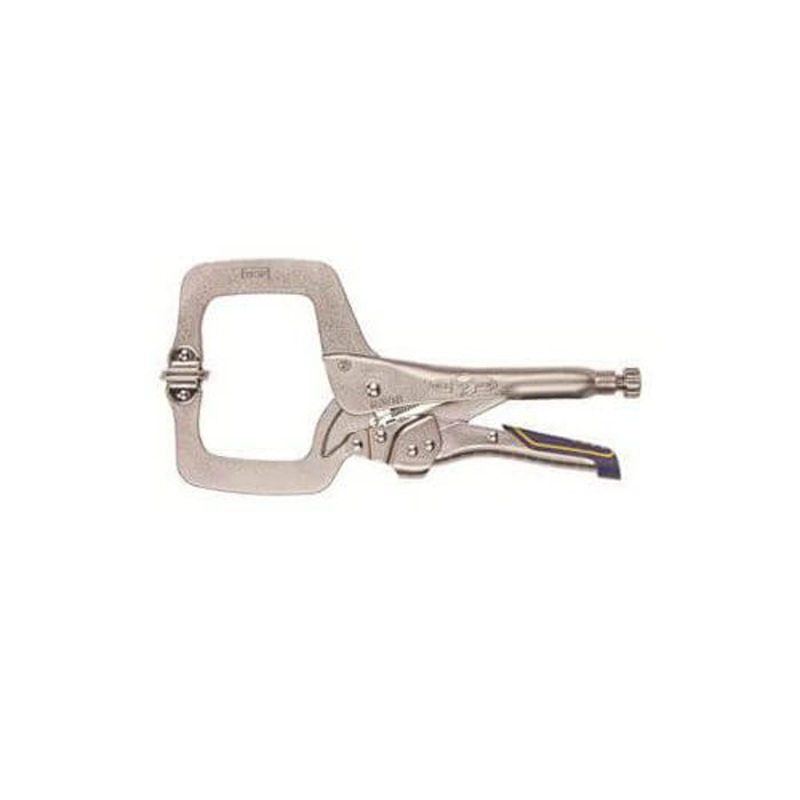 Irwin IRHT82587 6SP Vise-Grip New Fast Release Locking Clamp with Swivel Pad, Nickel Plated, 1-1/2 in D Throat, 6 in L Jaw