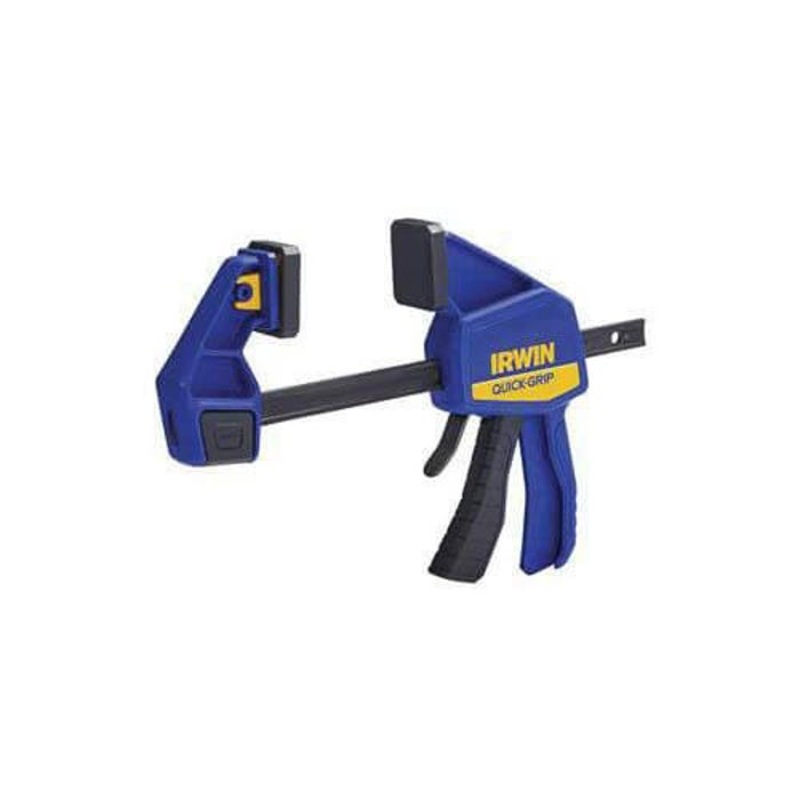 Irwin Quick-Grip 1964719 1-Handed Medium Duty Bar Clamp/Spreader, 18 in Clamping, 3-3/16 in D Throat, 7-7/8 to 25-3/8 in Spreading, Pistol Grip Handle