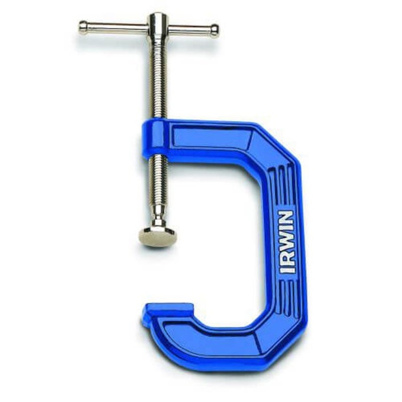 Irwin Quick-Grip 225104 100 Regular Duty Standard Throat C-Clamp, 4 in W Jaw, 3 in D Throat, 4 in Clamping, 0 to 4 in Jaw Opening, 9/16 in dia Screw