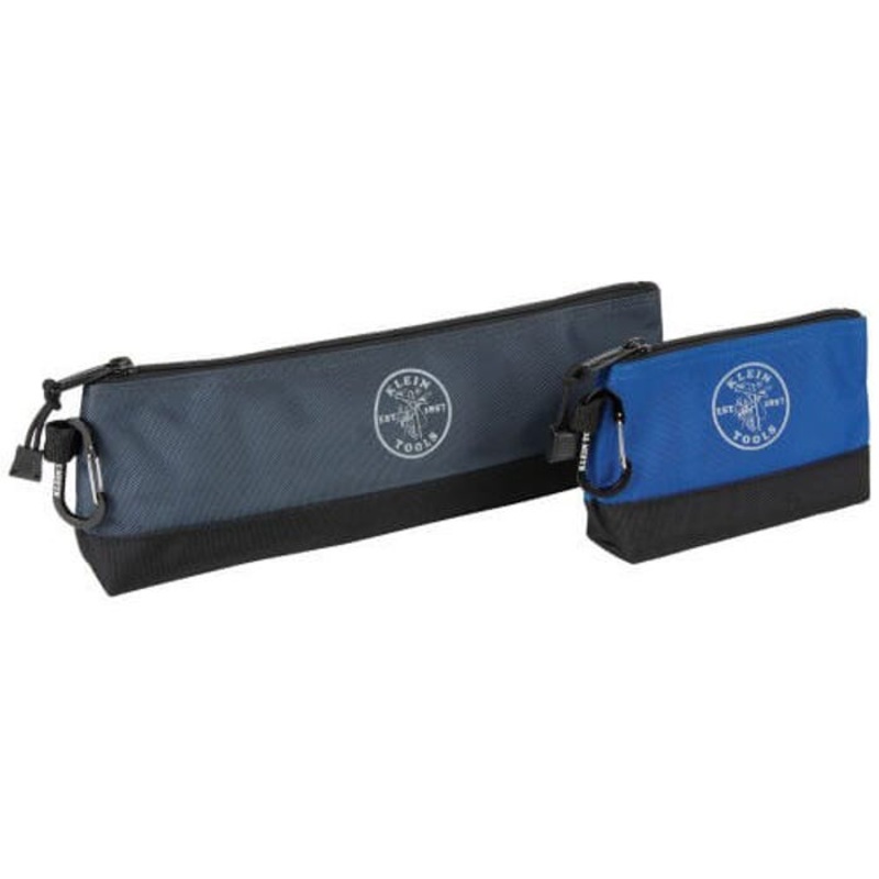 KLEIN 55559 Stand-Up Zipper Bags, 14 in Dark Gray Tool Bag and 7 in Royal Blue Pouch, 1680d, 2520d Ballistic Polyester Bottom