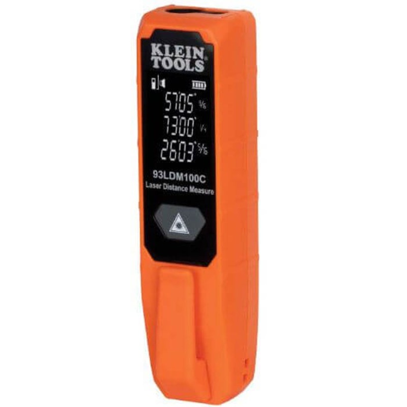 Klein 93LDM100C Laser Distance Measures, 2 in to 100 ft Measuring, +/- 1/16 in up to 30 ft, +/- 1/8 in up to 100 ft Accuracy