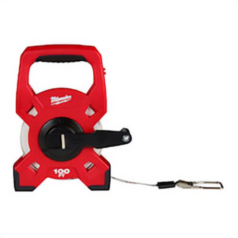 Milwaukee 48-22-5301 Long Measuring Tape, 100 ft L x 1/2 in W Blade, Fiberglass Blade, 1/10 in Graduation