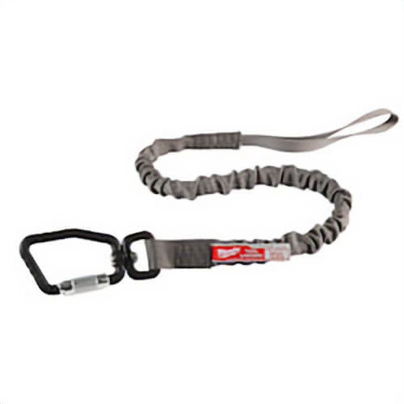 Milwaukee 48-22-8850 Locking Tool Lanyard, 35 lb Capacity, Loop/Carabiner Connection, Nylon/Rubber