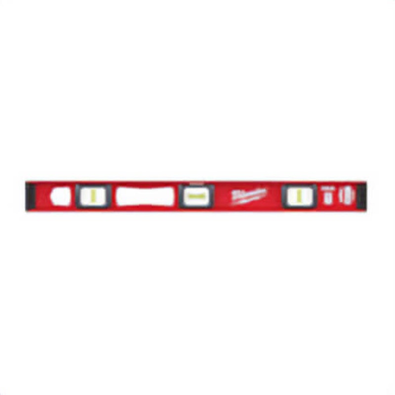 Milwaukee MLIBM24 Heavy Duty Magnetic I-Beam Level, 24 in L, 3 Vials, Aluminum, 0.0005 in Accuracy