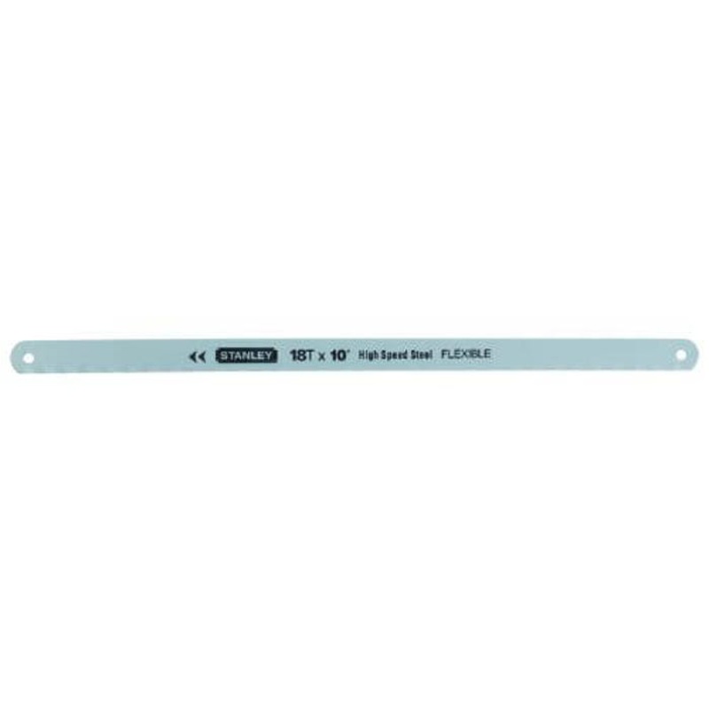 Stanley 15-808A Flexible Hacksaw Blade, 1/2 in W x 10 in L Blade, HSS Cutting Edge, 18 TPI, HSS Blade