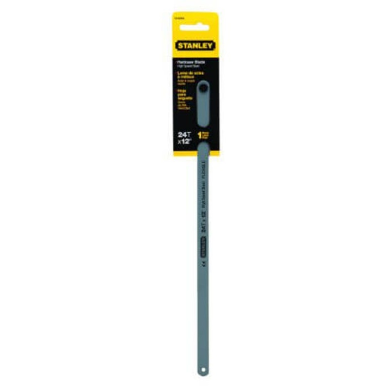 Stanley 15-824A Flexible Hacksaw Blade, 1/2 in W x 12 in L Blade, HSS Cutting Edge, 24 TPI, HSS Blade