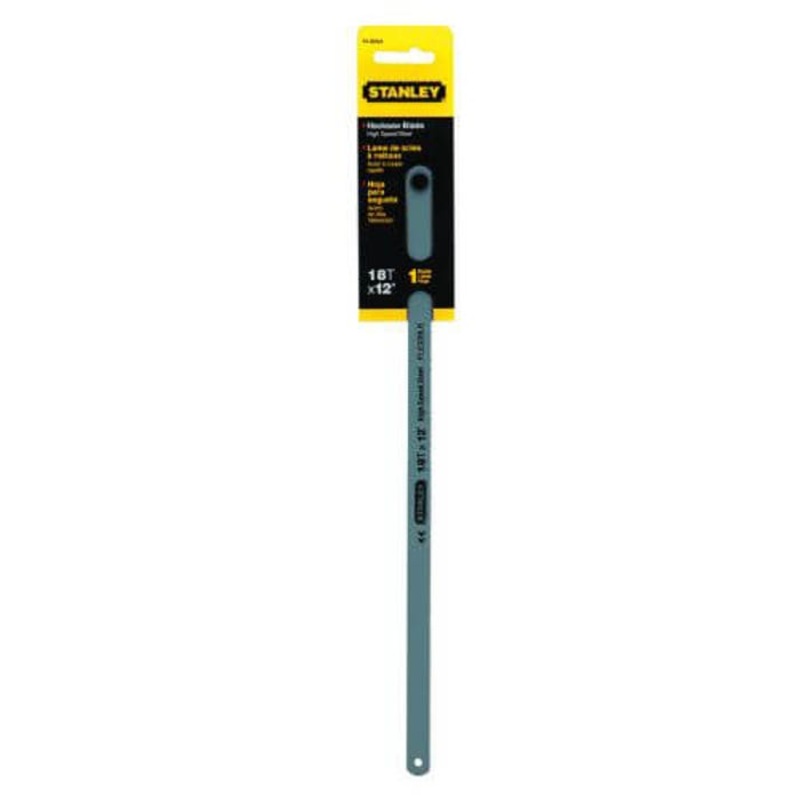 Stanley 15-828A Flexible Hacksaw Blade, 1/2 in W x 12 in L Blade, HSS Cutting Edge, 18 TPI, HSS Blade