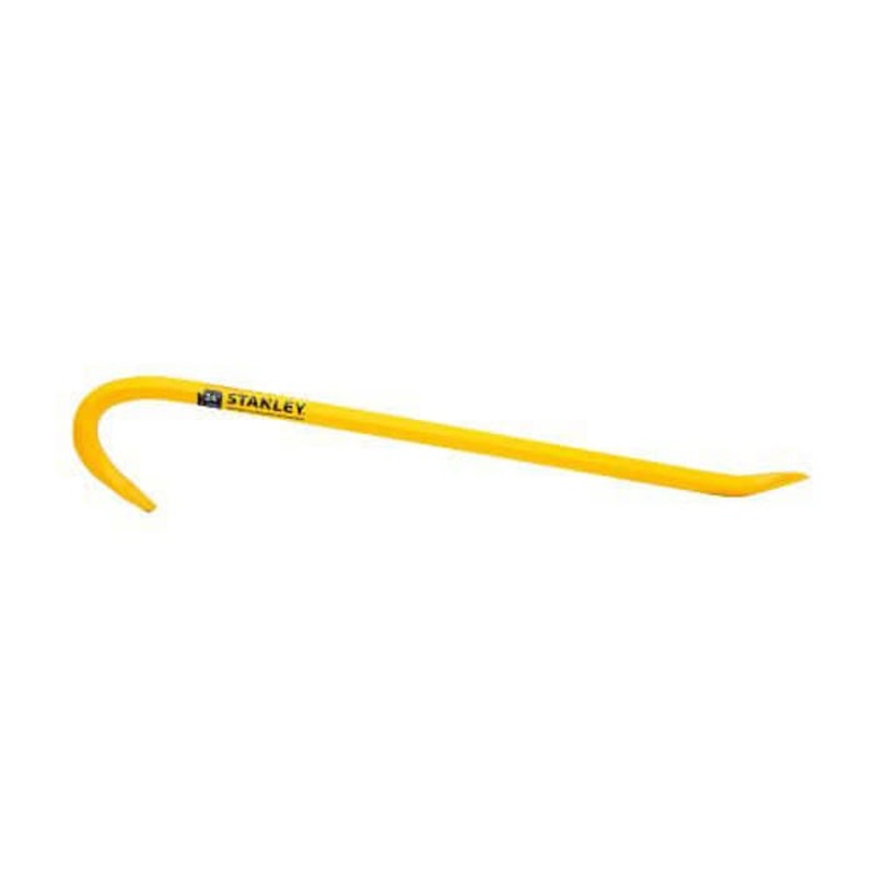 Stanley 55-124 Wrecking Bar, Beveled Chisel/Slotted Claw Tip, 24 in OAL, Forged Steel
