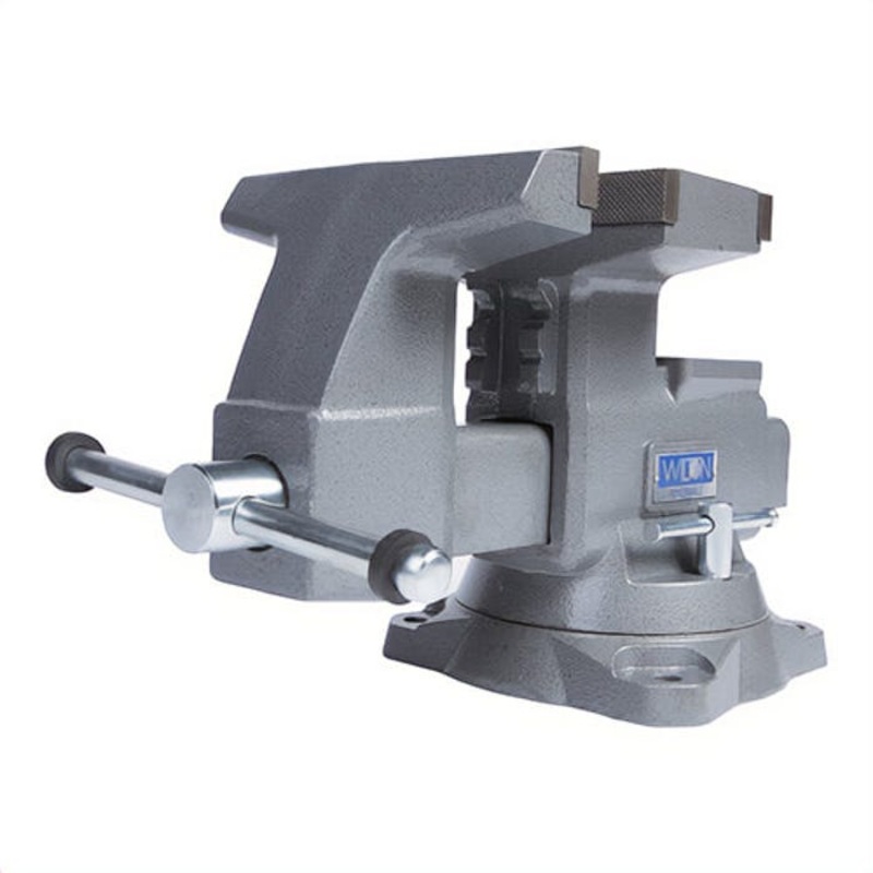 Wilton 28823 Reversible Bench Vise, Serrated Jaw, 9-1/4 in Jaw Opening, 8 in W Hardened Steel Jaw, 4-3/4 in D Throat
