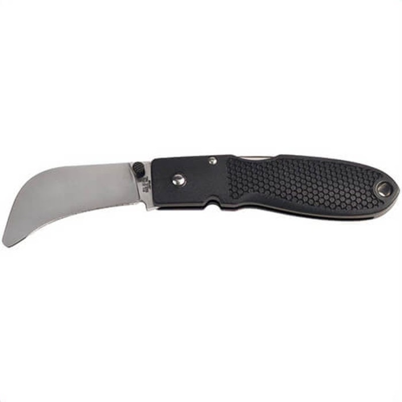 Klein 44005RC Tip Knife Pocket Knives, Stainless Steel/Nylon Resin Blade Hawkbill Blade, 2.6 in L Blade, Rubber Grip