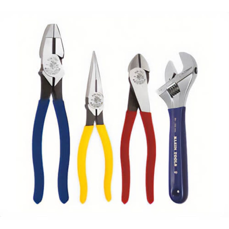 Klein 94809 Plier Combo with Adjustable Wrench, 4 pc