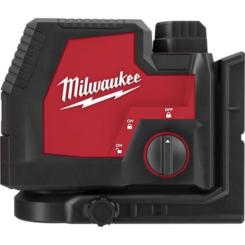 Milwaukee 3522-21 Cordless Self Leveling Cross Line and Plumb Points Laser, 100 ft Measuring, +/- 1/8 in at 33 ft Accuracy, 4 V