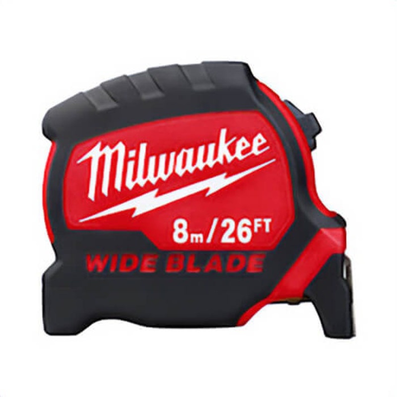 Milwaukee 48-22-0226 Magnetic Wide Measuring Tape with Belt Clip, 26 ft L x 1-5/16 in W Blade, Steel Blade