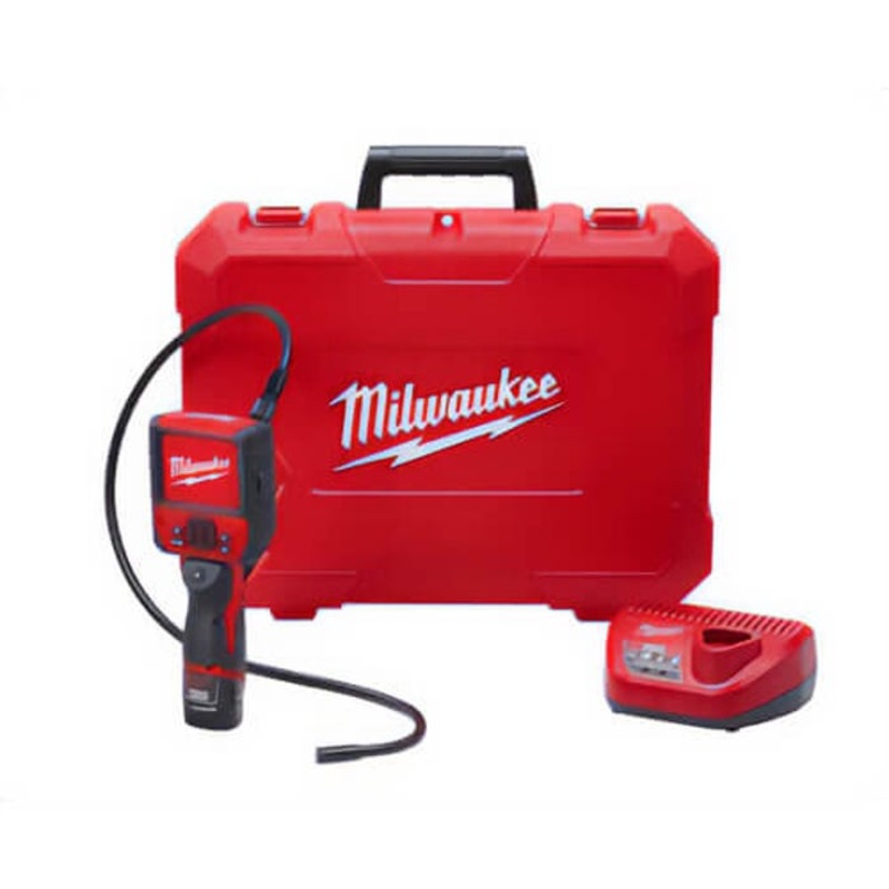 Milwaukee M12 2315-21 Cordless Inspection Camera Cable Kit, 0.49 in dia x 3 ft L Probe, 3-1/2 in LCD Display, Black/Red