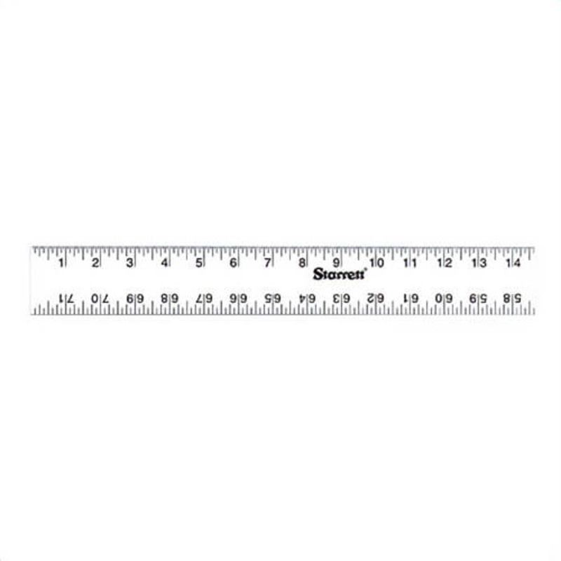 Starrett ASE-72 Global Series Straight Edge Rule, Imperial Measuring System, Graduations 1/8 in, 1/16 in, Aluminum, Anodized