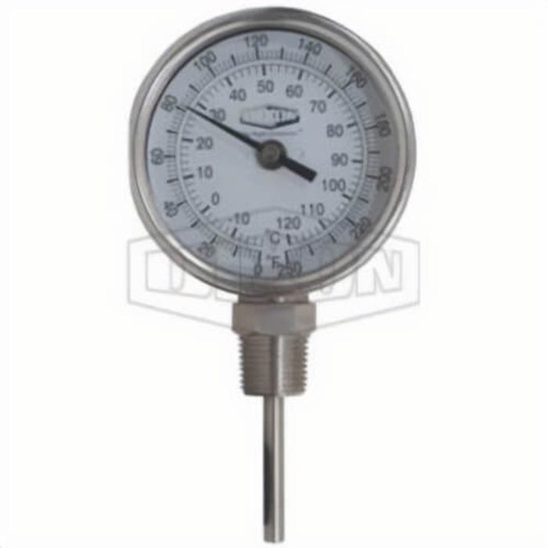 Dixon 31025064 Thermometer, 0 to 250F , 1%, 1/2 in MNPT
