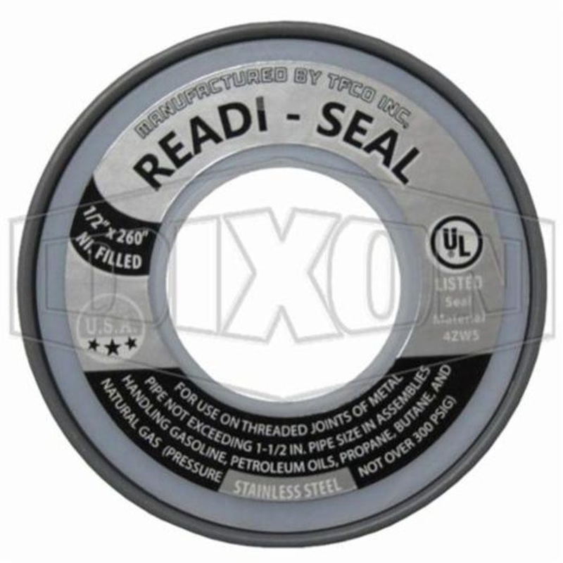 Dixon TTA50SS Tape, 260 in L x 1/2 in W x 4 mil Thick, PTFE