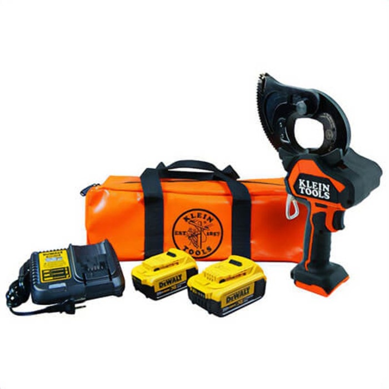 Klein BAT20GD14H BAT Gear-Driven Cable Cutters, 0.5 in Guy Strand Cutting, 20 V, 4 Ah Battery Lithium-ion Battery